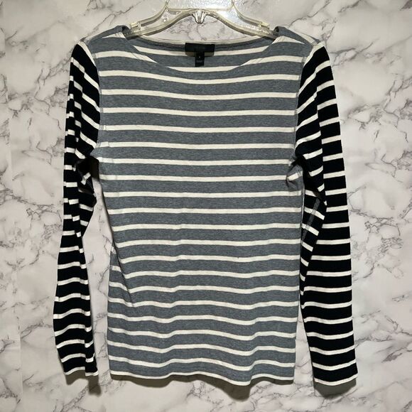 J. Crew Stripe Waffle Knit Thermal - Picture 1 of 5